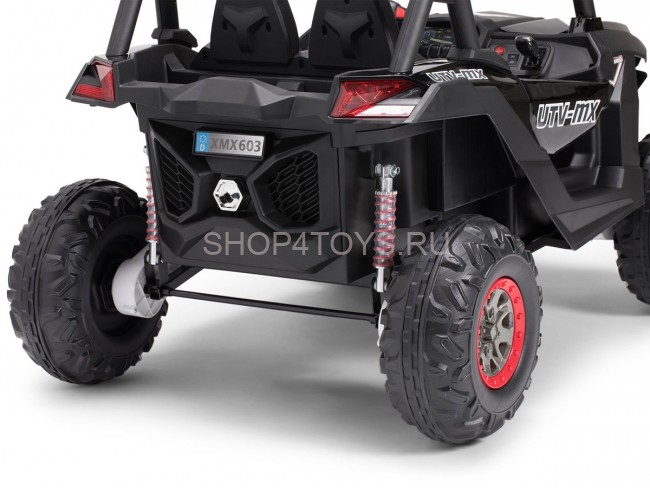 Двухместный полноприводный электромобиль Black Carbon UTV-MX Buggy 12V MP4 - XMX603-BLACK-PAINT-MP4