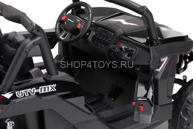 Двухместный полноприводный электромобиль Black Carbon UTV-MX Buggy 12V MP4 - XMX603-BLACK-PAINT-MP4