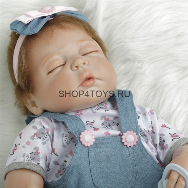 Силиконовый реборн с закрытыми глазами Аглая