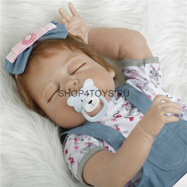 Силиконовый реборн с закрытыми глазами Аглая
