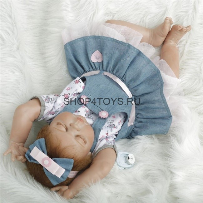 Силиконовый реборн с закрытыми глазами Аглая