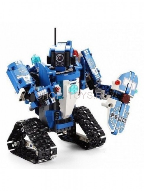 Конструктор радиоуправляемый CADA 2 в 1 полицейский робот-трансформер, 556 элементов - C51049W Конструктор радиоуправляемый CADA 2 в 1 полицейский робот-трансформер, 556 элементов - C51049W