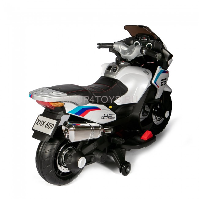 Детский электромотоцикл XMX (белый, EVA, с ручкой газа, 12V) - XMX609-WHITE Детский электромотоцикл XMX (белый, EVA, с ручкой газа, 12V) - XMX609-WHITE