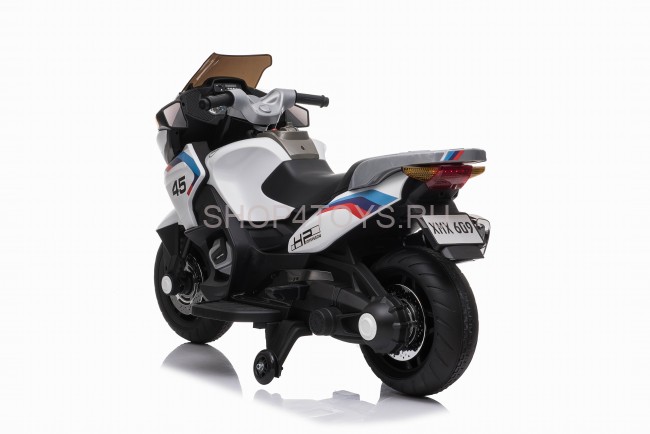 Детский электромотоцикл XMX (белый, EVA, с ручкой газа, 12V) - XMX609-WHITE Детский электромотоцикл XMX (белый, EVA, с ручкой газа, 12V) - XMX609-WHITE