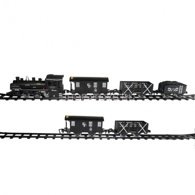 Железная дорога Fenfa (5 вагонов, звук, пускает пар) - 1603C Железная дорога Fenfa (5 вагонов, звук, пускает пар) - 1603C