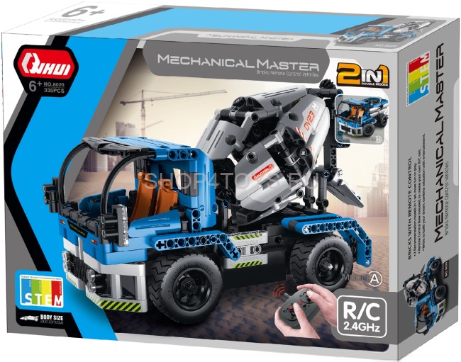 Конструктор грузовик QiHui 394 детали (2в1 бетономешалка и самосвал, пульт) - QH8023 Конструктор грузовик QiHui 394 детали (2в1 бетономешалка и самосвал, пульт) - QH8023