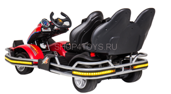 Детский спортивный 3-местный электрокарт Dongma Go Kart Red 12V - DMD-288 Детский спортивный 3-местный электрокарт Dongma Go Kart Red 12V - DMD-288