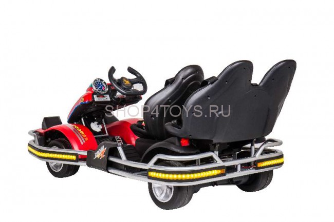 Детский спортивный 3-местный электрокарт Dongma Go Kart Red 12V - DMD-288 Детский спортивный 3-местный электрокарт Dongma Go Kart Red 12V - DMD-288