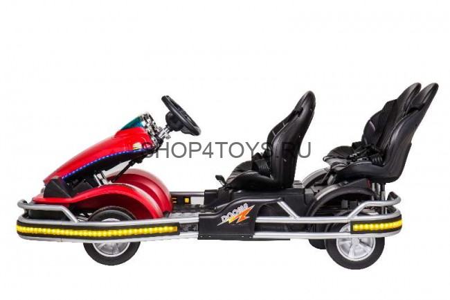 Детский спортивный 3-местный электрокарт Dongma Go Kart Red 12V - DMD-288