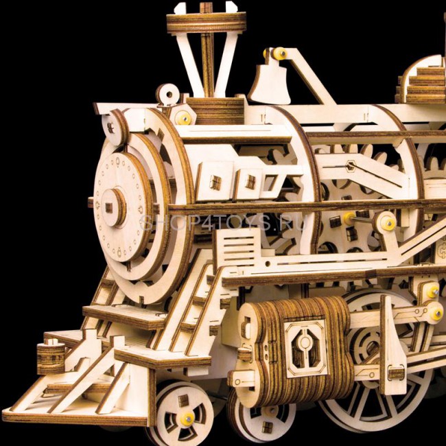 Деревянный 3D конструктор с приводом Robotime "Locomotive" - LK701 Деревянный 3D конструктор с приводом Robotime "Locomotive" - LK701