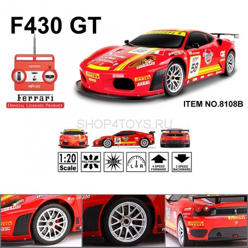 Радиоуправляемая машина Феррари MJX Ferrari F430 GT #58 1:20 - 8108B Радиоуправляемая машина Феррари MJX Ferrari F430 GT #58 1:20 - 8108B