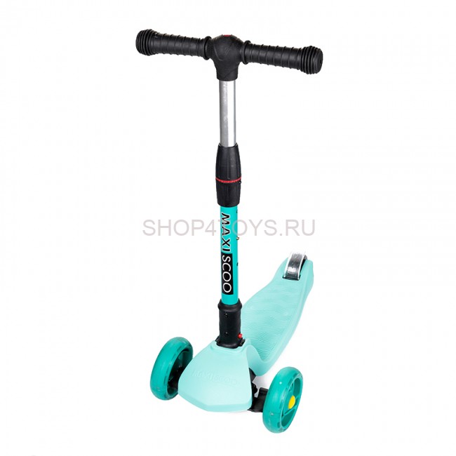 Самокат Maxiscoo Baby Delux Трехколесный Складной со Светящимися Колесами, Мятный - MSC-B091805D Самокат Maxiscoo Baby Delux Трехколесный Складной со Светящимися Колесами, Мятный - MSC-B091805D