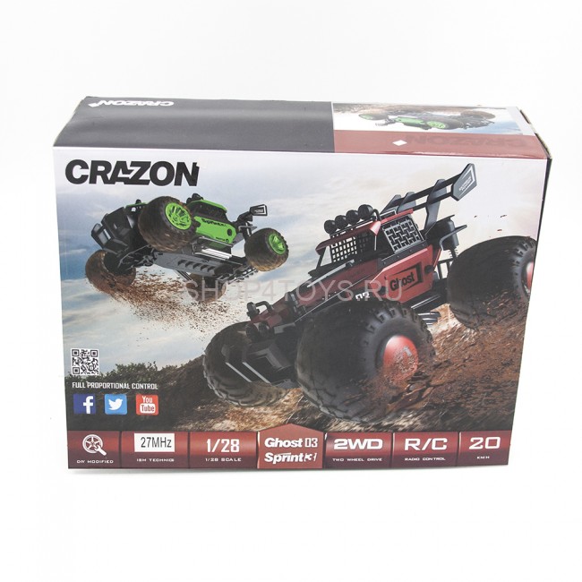 Радиоуправляемая трагги CraZon Green Ghost / Sprint 2WD 1:28 (сменные колеса и корпус) - 172802 Радиоуправляемая трагги CraZon Green Ghost / Sprint 2WD 1:28 (сменные колеса и корпус) - 172802
