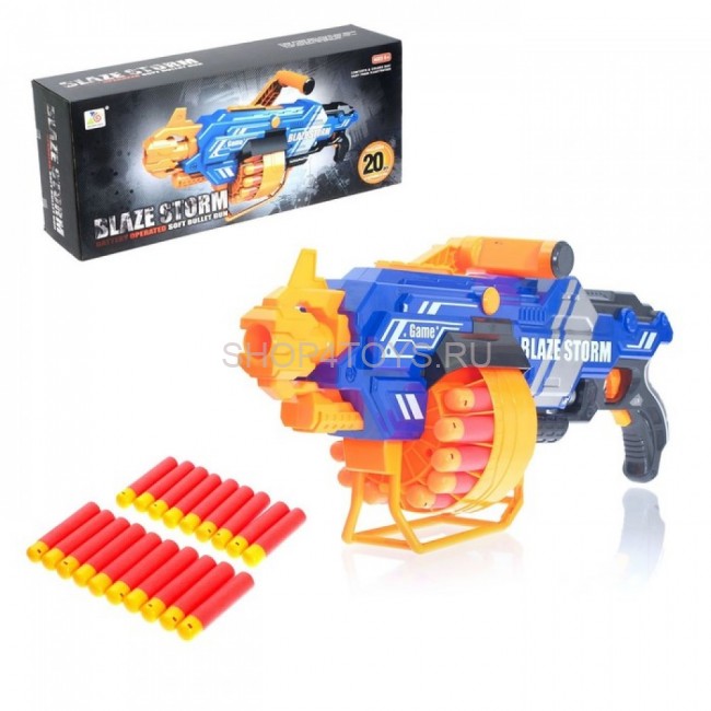 Автомат BlazeStorm с мягкими МЕГАпулями на батарейках - ZC7104 Автомат BlazeStorm с мягкими МЕГАпулями на батарейках - ZC7104