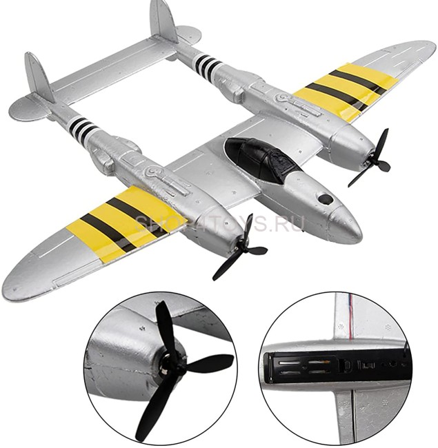 Радиоуправляемый самолет для начинающих P38 Fighter 2.4G - FX816 Радиоуправляемый самолет для начинающих P38 Fighter 2.4G - FX816