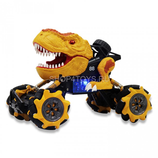 Радиоуправляемая коричневая машина-динозавр T-rex (дрифт колеса, пар) - 11810-BROWN
