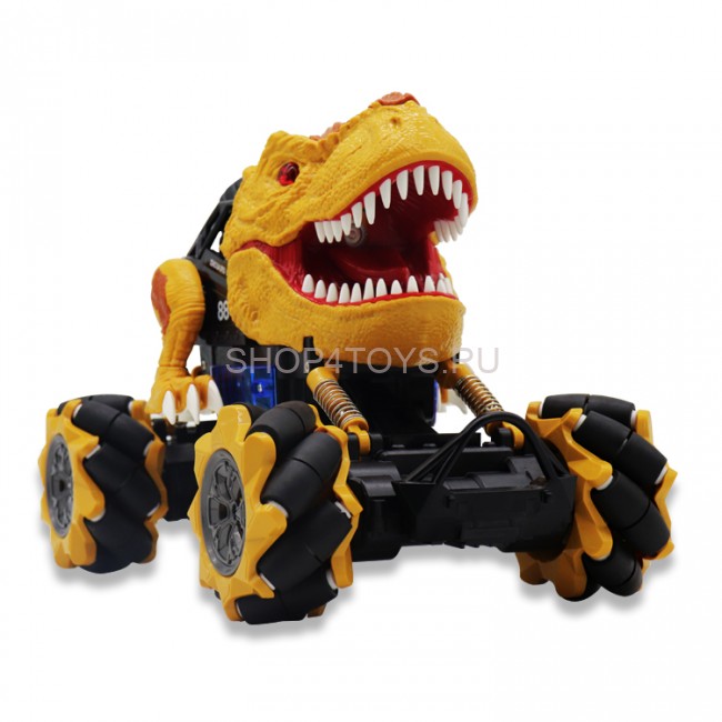 Радиоуправляемая коричневая машина-динозавр T-rex (дрифт колеса, пар) - 11810-BROWN