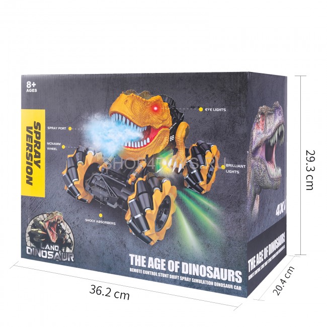 Радиоуправляемая коричневая машина-динозавр T-rex (дрифт колеса, пар) - 11810-BROWN