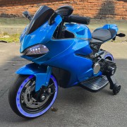 Детский электромотоцикл Ducati Blue (12V, EVA, ручка газа) - FT-1628-SP-BLUE Детский электромотоцикл Ducati Blue (12V, EVA, ручка газа) - FT-1628-SP-BLUE