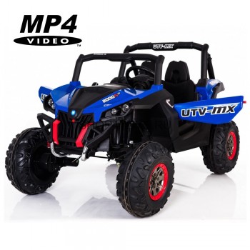 Двухместный полноприводный электромобиль Blue UTV-MX Buggy 12V MP4 - XMX603-BLUE-MP4 Двухместный полноприводный электромобиль Blue UTV-MX Buggy 12V MP4 - XMX603-BLUE-MP4 с сенсорным дисплеем
