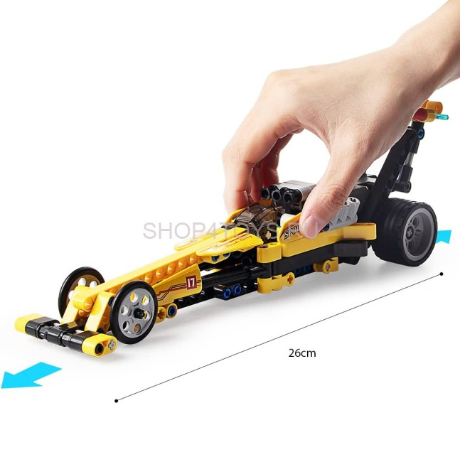 Конструктор CADA deTech драгстер совместим с C52016W, инерционный, 151 деталь - C52017W Конструктор CADA deTech драгстер совместим с C52016W, инерционный, 151 деталь - C52017W