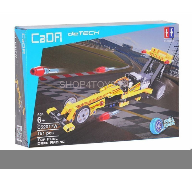 Конструктор CADA deTech драгстер совместим с C52016W, инерционный, 151 деталь - C52017W Конструктор CADA deTech драгстер совместим с C52016W, инерционный, 151 деталь - C52017W