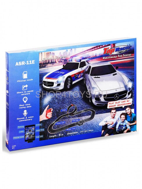 Гоночный автотрек от сети Mersedes SLS + Police 1:43, длина полотна 5м - ASR-11E