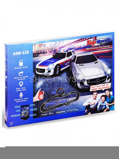 Гоночный автотрек от сети Mersedes SLS + Police 1:43, длина полотна 5м - ASR-11E