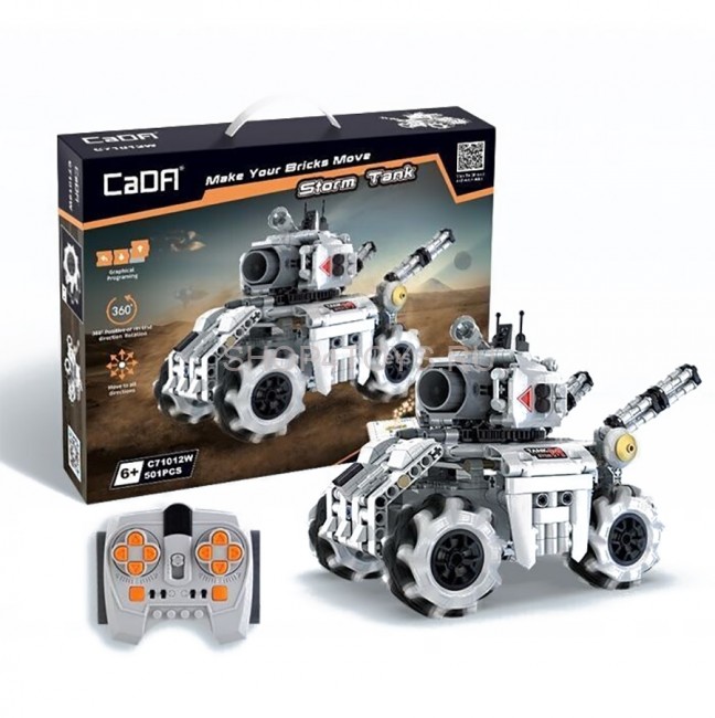 Конструктор Cada Программируемый Танк Шторм (501 деталей, пульт, электропривод) - C71012W Конструктор Cada Программируемый Танк Шторм (501 деталей, пульт, электропривод) - C71012W